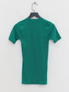 BASERANGE 2025 Pre-Spring Collection: French Organic Cotton T-Shirt with Cut-Out Heart Design, Short Sleeves, MIRA GREEN (TOHS) (BAS-TTHTS-CR-AU25)
